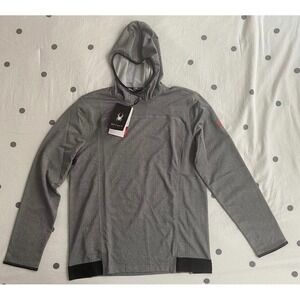 Spyder Highneck Sport‎ Long Sleeve Pullover Hoodie Gray Size: Large Men Running